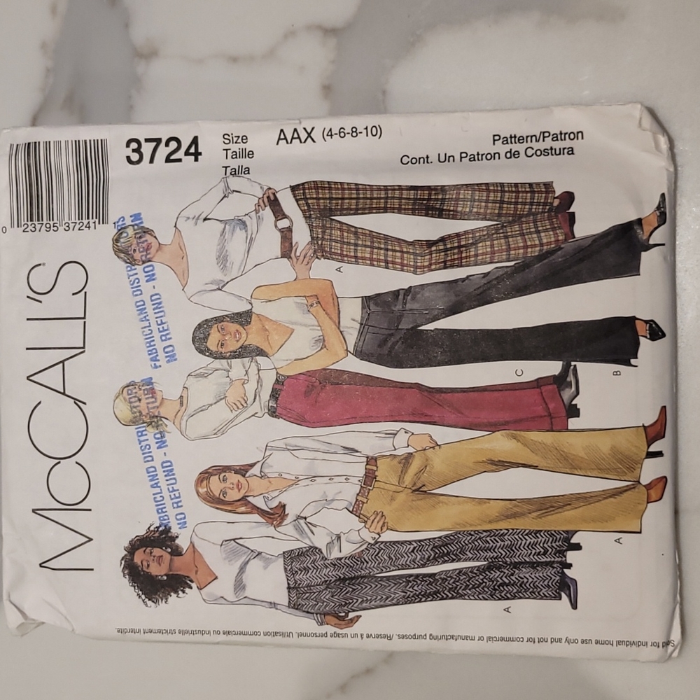3/$20 uncut sewing pattern